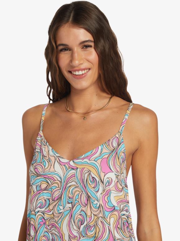 Roxy mujer vestido lencero con cuello en V 68XP0214