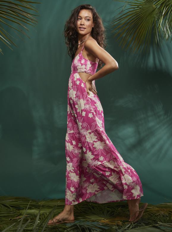 Roxy mujer vestido maxi tropical caliente 68XP025