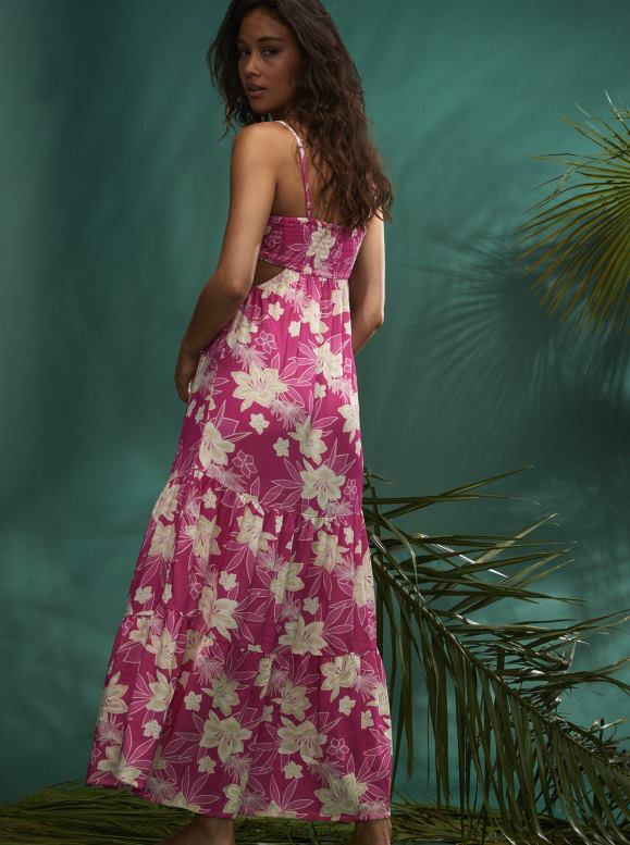 Roxy mujer vestido maxi tropical caliente 68XP025