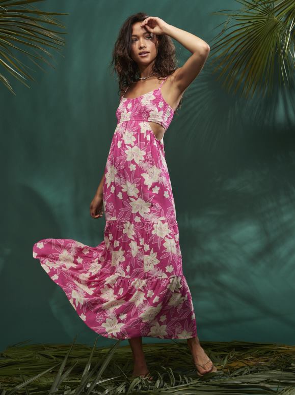 Roxy mujer vestido maxi tropical caliente 68XP025