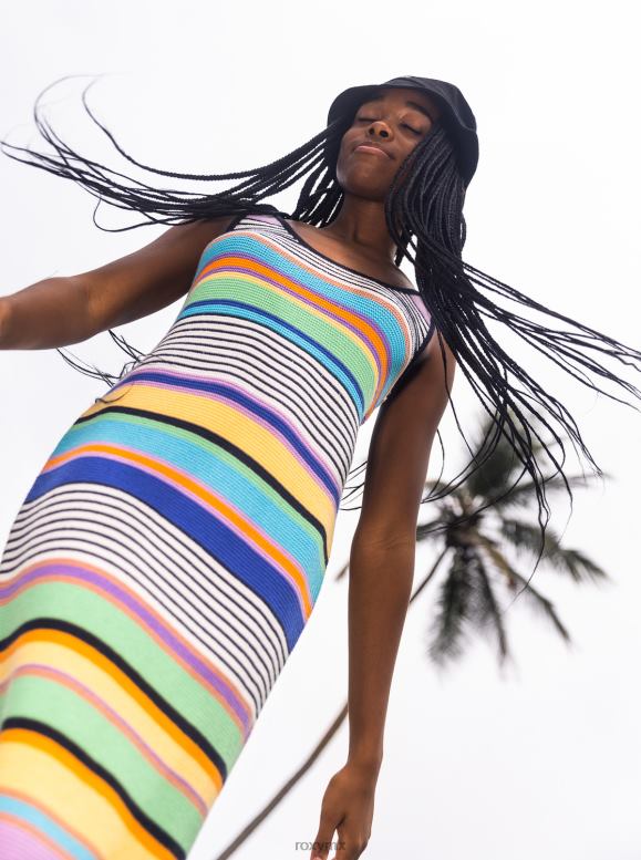 Roxy mujer vestido midi de tirantes con diseño de ramo de sol 68XP0152