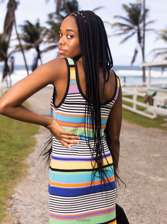 Roxy mujer vestido midi de tirantes con diseño de ramo de sol 68XP0152