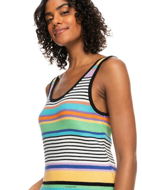 Roxy mujer vestido midi de tirantes con diseño de ramo de sol 68XP0152