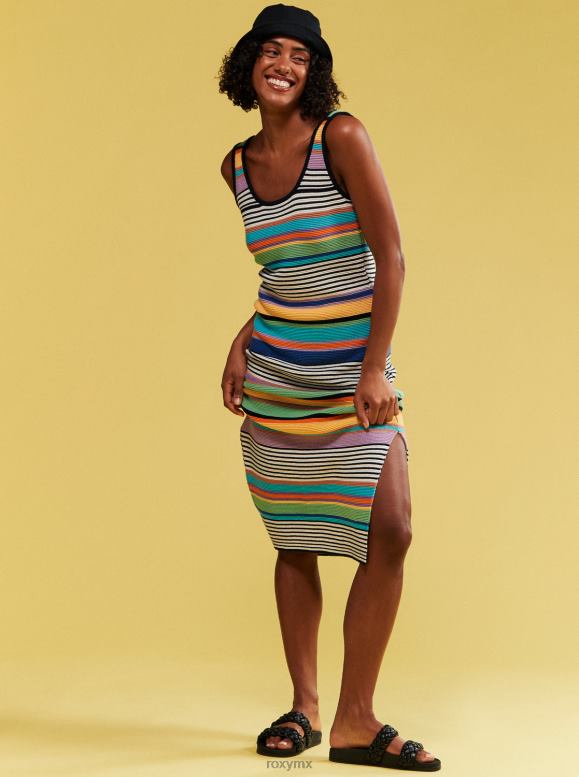 Roxy mujer vestido midi de tirantes con diseño de ramo de sol 68XP0152