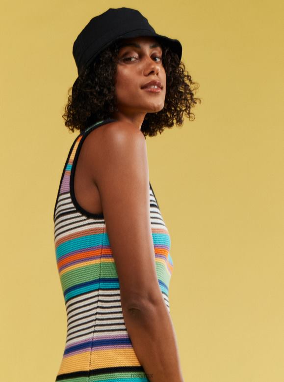 Roxy mujer vestido midi de tirantes con diseño de ramo de sol 68XP0152