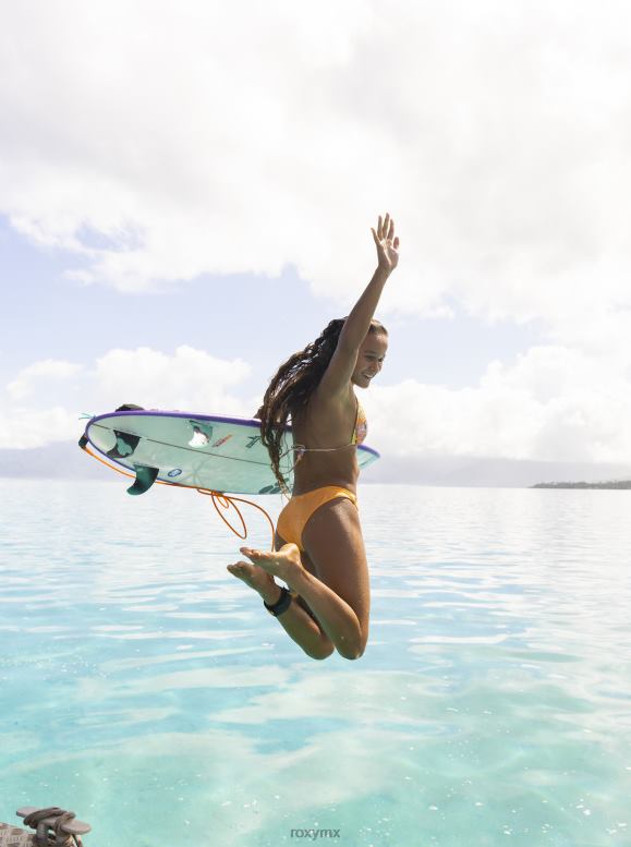 Roxy mujer Braguitas de bikini clásicas de playa con pernera alta 68XP0601