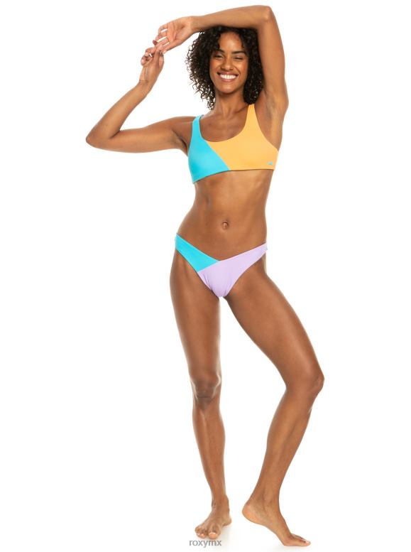 Roxy mujer parte de arriba de bikini estilo bralette con bloques de color 68XP0769