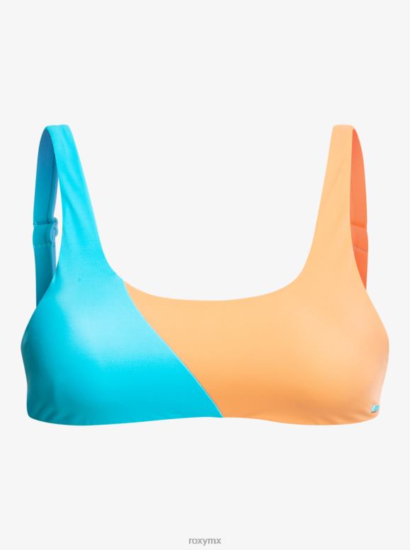 Roxy mujer parte de arriba de bikini estilo bralette con bloques de color 68XP0769