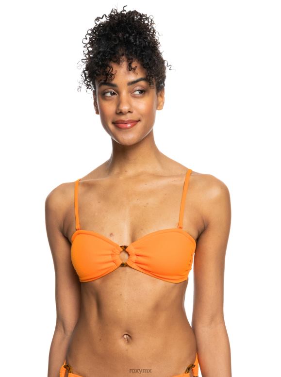 Roxy mujer top de bikini bandeau color mermelada 68XP0782