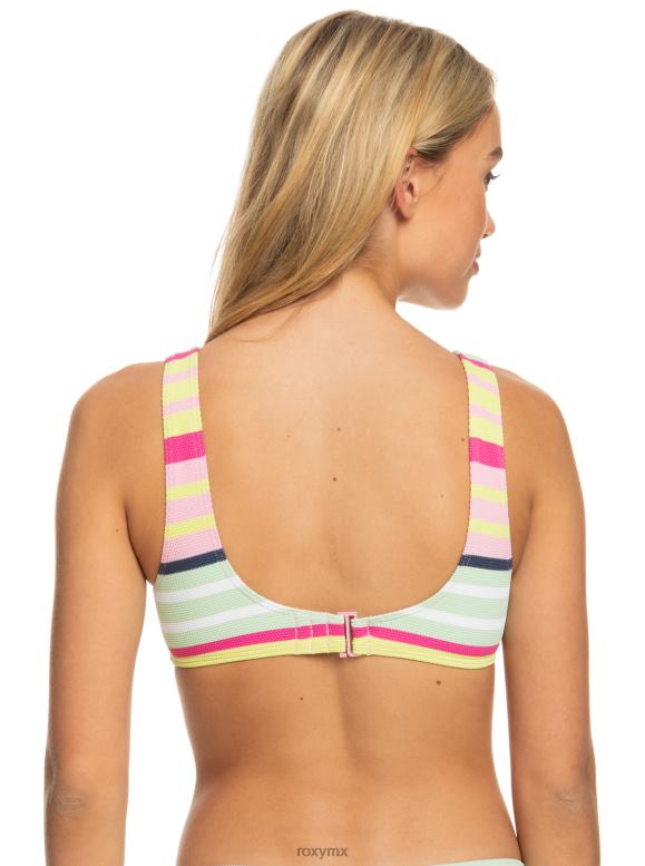 Roxy mujer top de bikini bralette con estampado de rayas 68XP0653
