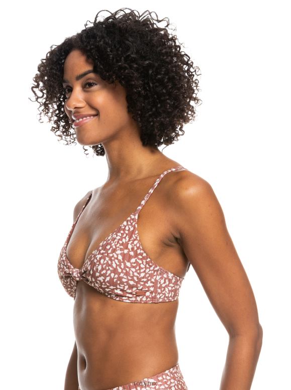 Roxy mujer top de bikini de canalé con estampado de nudos de love the surf 68XP0980