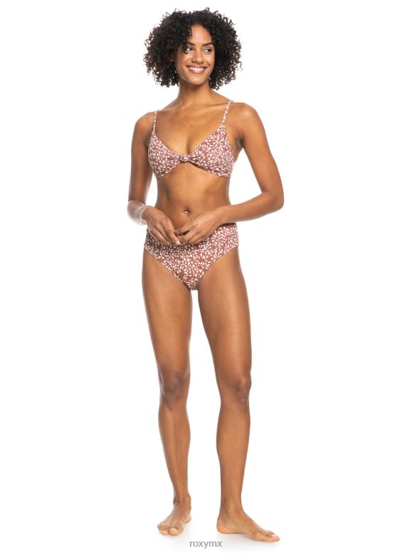 Roxy mujer top de bikini de canalé con estampado de nudos de love the surf 68XP0980