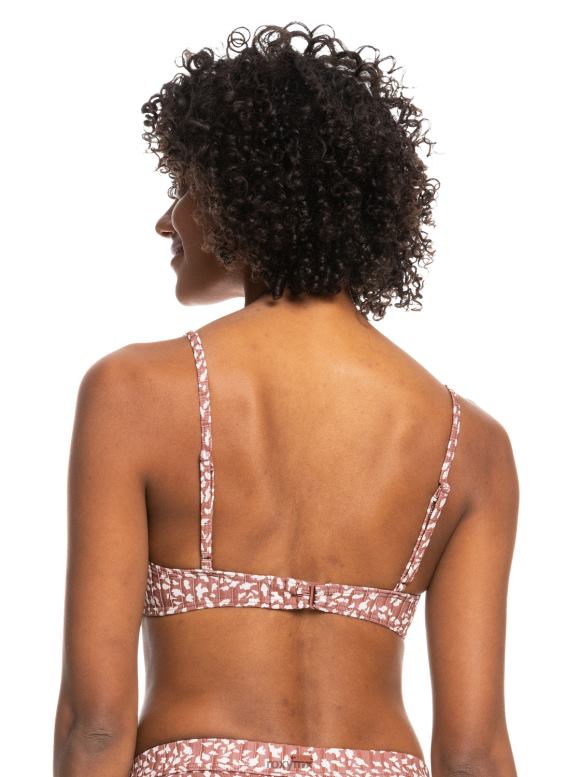 Roxy mujer top de bikini de canalé con estampado de nudos de love the surf 68XP0980