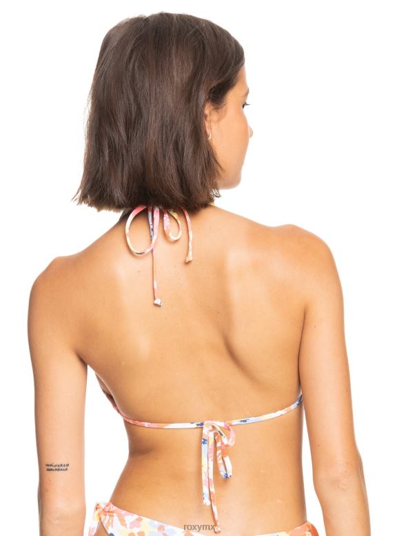 Roxy mujer top de bikini de triángulo alargado con estampado beach classics 68XP01048