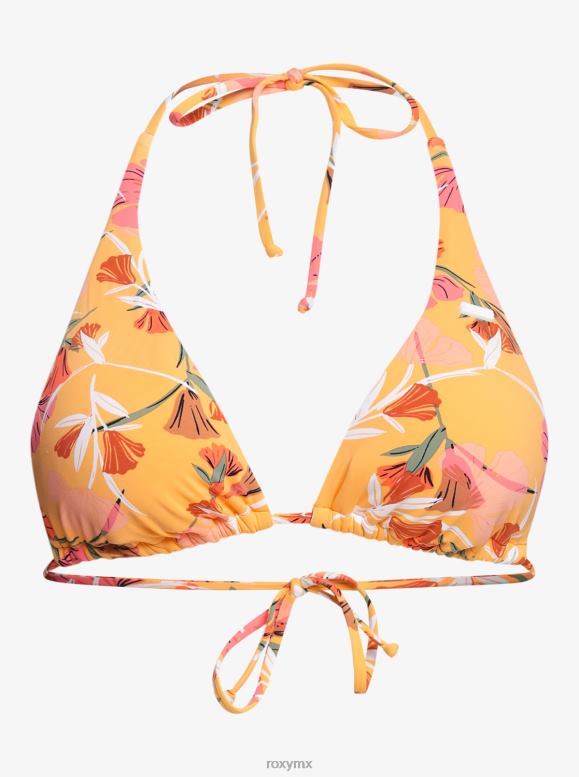 Roxy mujer top de bikini de triángulo alargado con estampado beach classics 68XP01066