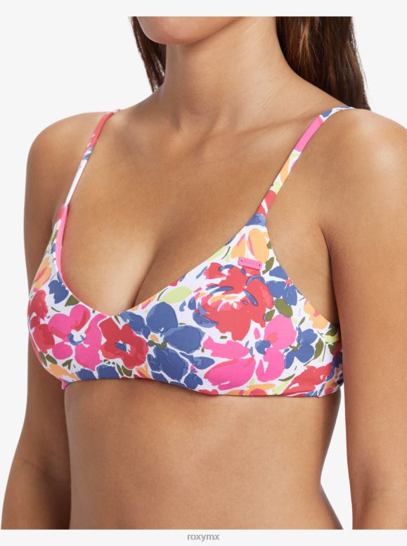 Roxy mujer top de bikini de triángulo atlético clásico de playa estampado 68XP0633