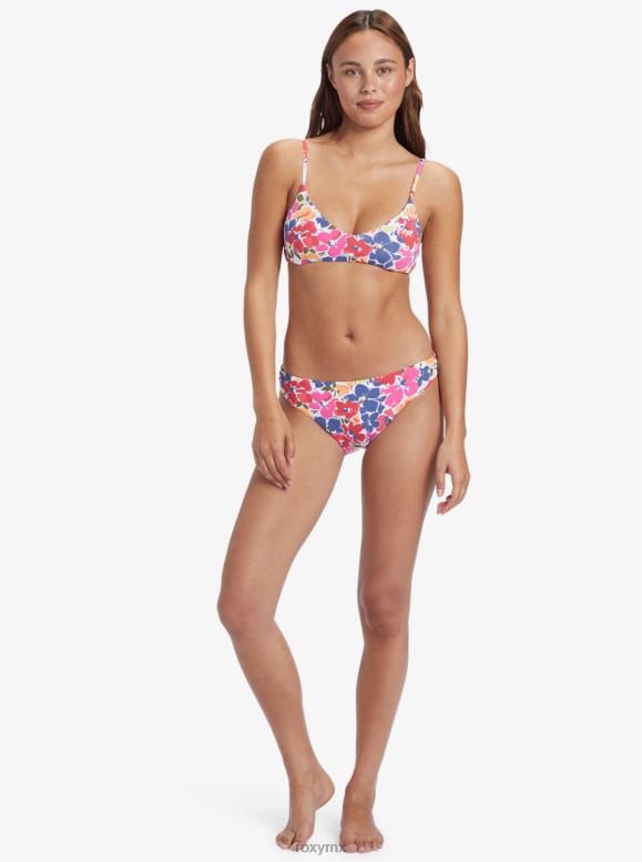 Roxy mujer top de bikini de triángulo atlético clásico de playa estampado 68XP0633