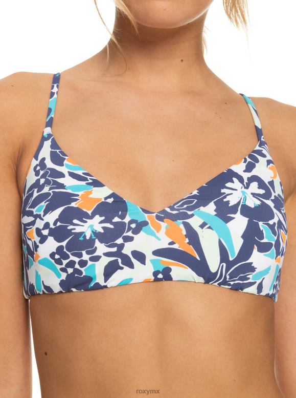 Roxy mujer top de bikini de triángulo atlético clásico de playa estampado 68XP0671