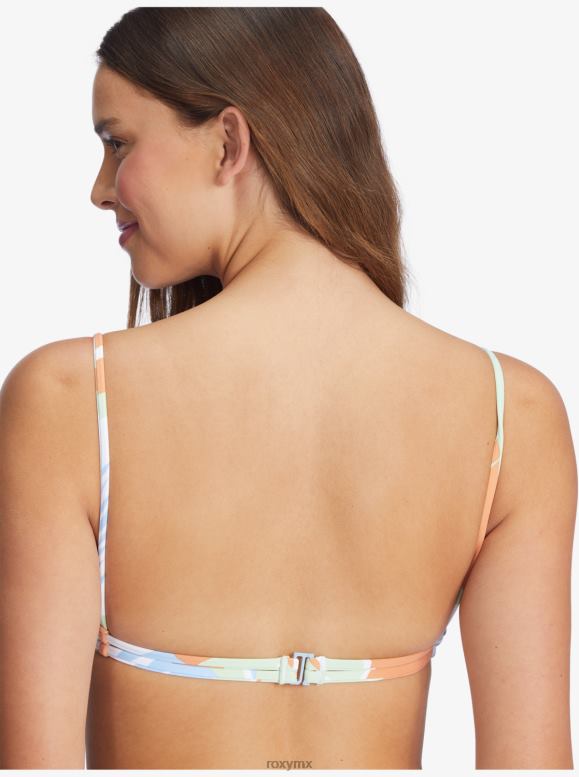 Roxy mujer top de bikini de triángulo tiki reversible con flores silvestres 68XP0943