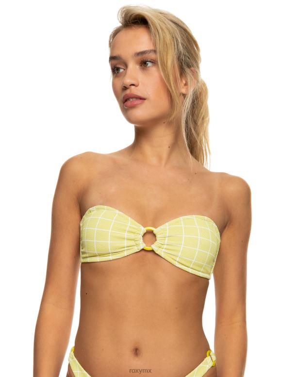 Roxy mujer top de bikini estilo bandeau con aro en O y brillo salado 68XP01067