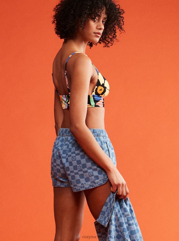 Roxy mujer top de bikini sin mangas color mermelada 68XP0785