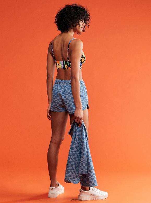 Roxy mujer top de bikini sin mangas color mermelada 68XP0785