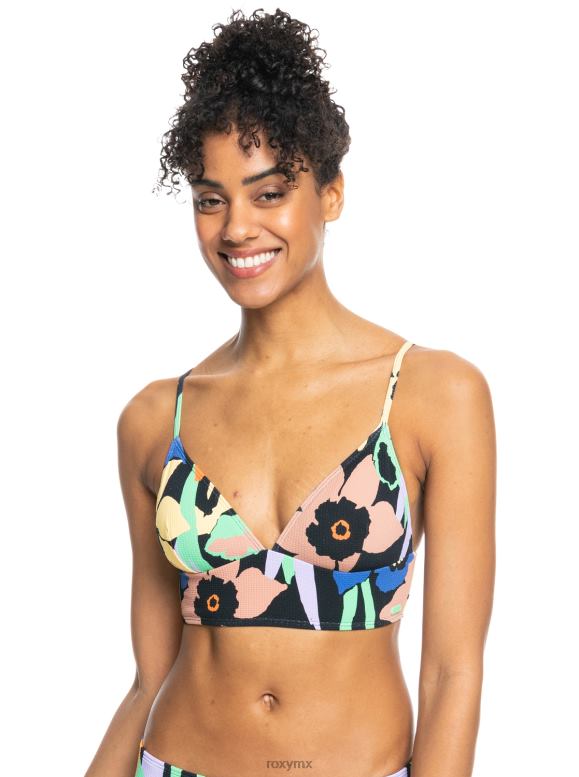 Roxy mujer top de bikini sin mangas color mermelada 68XP0785