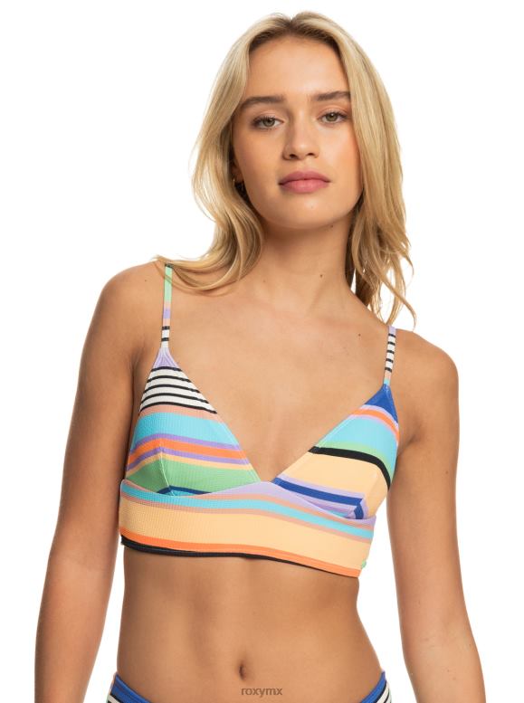 Roxy mujer top de bikini sin mangas color mermelada 68XP0860
