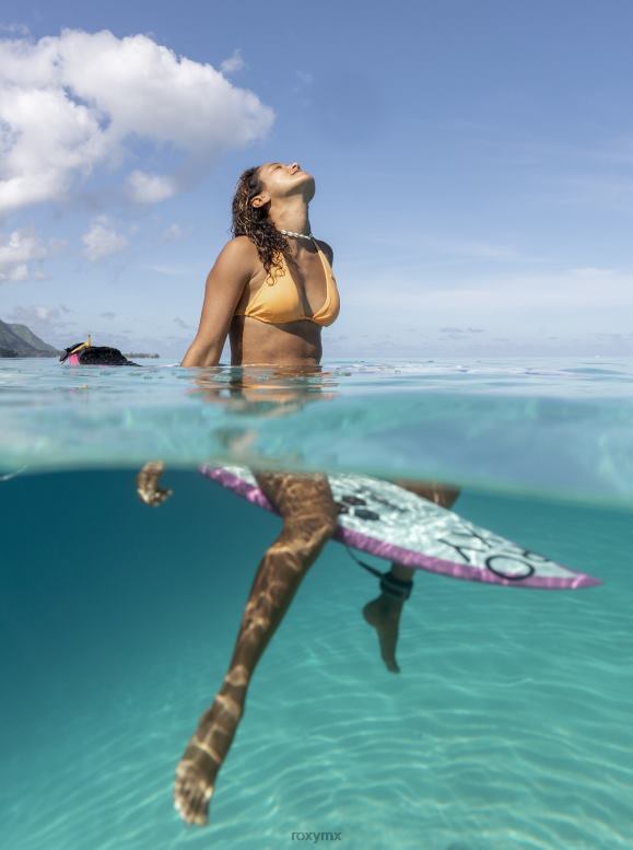 Roxy mujer top de bikini triangular tiki beach classics 68XP0600