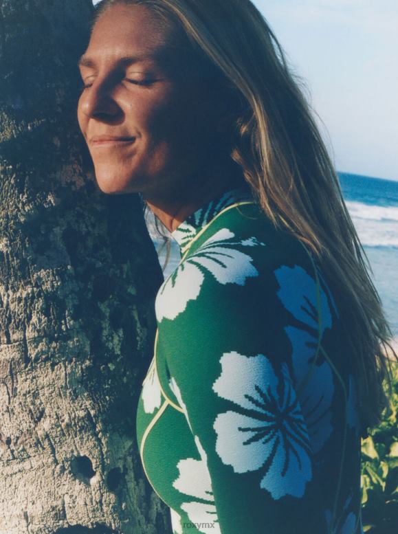 Roxy mujer traje de baño de una pieza de manga larga digi high 68XP0702